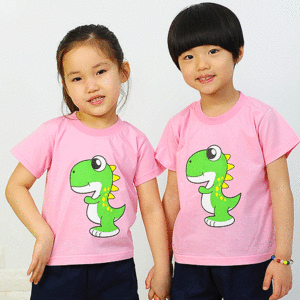 공룡티셔츠-핑크(상의)